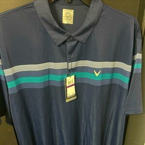 NWT Callaway Navy Blue Golf Polo XXL